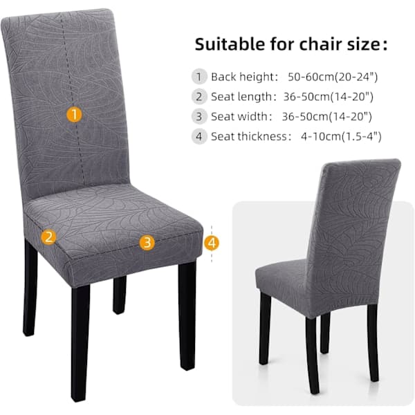 4-pack Christmas Chair Covers, Stretch, Removable Washable Dining Chair Covers Leaf Pattern1 6
