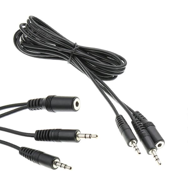 30cm/1,5m/2m Lang 3,5mm TRS Hun til 2x3,5mm TRS Han Adapterkabel Stereo Y Splitterkabel til Lydsystem 30cm 30cm
