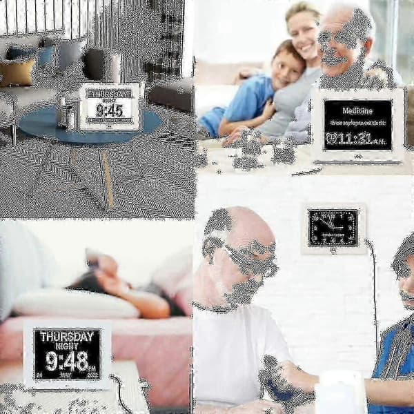 Stor digital dag- og datoklokke for eldre med demens