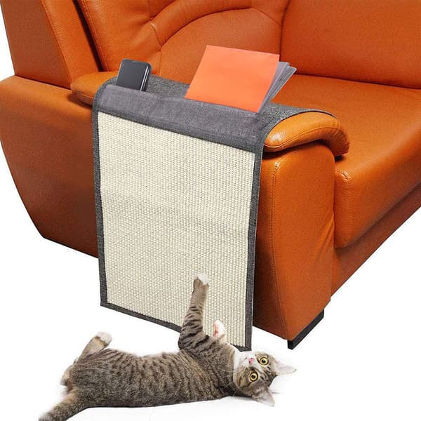 Soffmåtte Naturlig Sisal Sofaskraberbræt med opbevaringstaske, til sofa og stol, nem installation