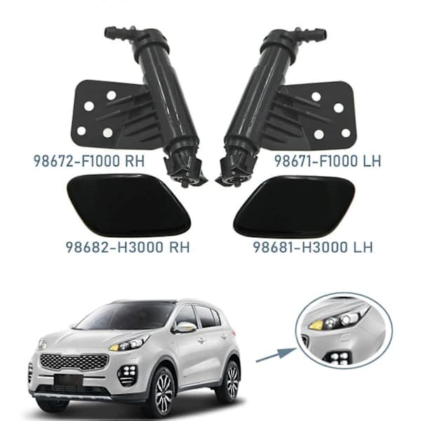 Headlight Washer Nozzle Headlight Cleaning Pump + Protective Cap for IV 98681H3000 98671F1000 98672F1000