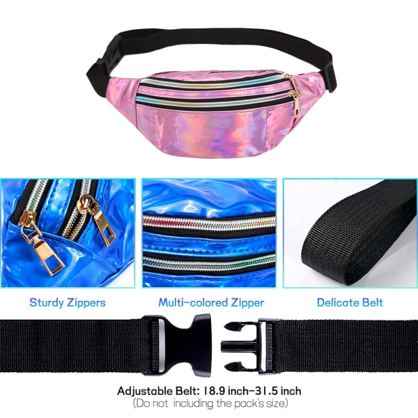 TG Fanny Packs til Kvinder Festival Party Rave Shiny Phanny Pack Lilla