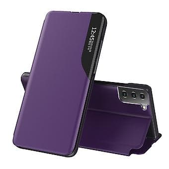 Leather Case with Magnetic Side Window for Samsung Galaxy S21 5G (Purple)