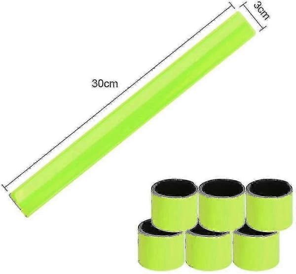 Reflekterande tejp, 12 st tryckknappsarmband, klapparmband, säkerhetstejp, åter[LD]