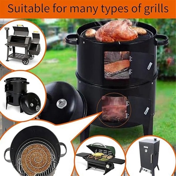 Røgeboks Krydderstativ i rustfrit stål Røgebriket Kold Røggenerator Røgeboks Udendørs Grill