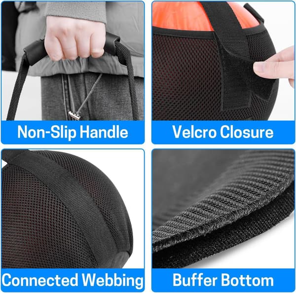 Bowling Net Bag, Single Bowling Ball Bag with Reinforced Handle, Black