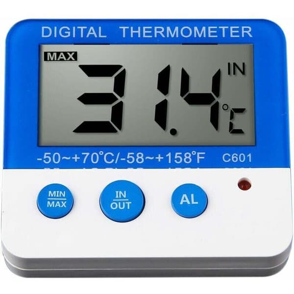 Digital Refrigerator Thermometer with Alarm and Max/Min Temperature Easy-to-Read Digital LCD
