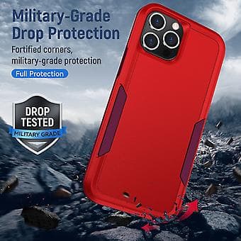 PC + TPU Stødsikkert Cover til iPhone 13 Pro (Rød)