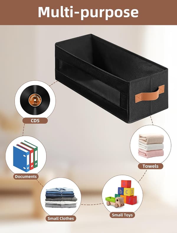 3-pack DVD Storage Boxes Book Storage Bookends Transparent Window Container Holds 40 Full DVD Cases 80 Slim DVD Cases and 200 DVD Sleeves