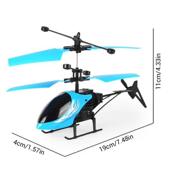 Remote Control Helicopter Flying Toys LED Rechargeable Handheld Drone with LED Light for Kids Gift