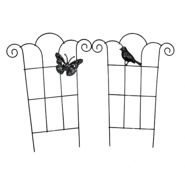 Metallisk espalier, holdbar, rustbeskyttet, til have, baggård, terrasse, balkon, blomsterstøtte, sommerfugl - 2