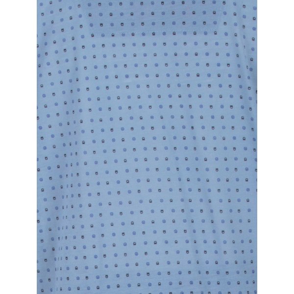 Pyjamas lång knappslå för män med pyjamas med knäppning på bröstfickan, färg: blå, storlek: XL