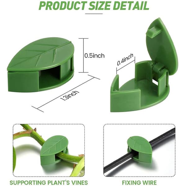 Leaf-shaped Plant Climbing Wall Fixture Clips Self-adhesive Hook Vine Traction Support Wire Clip (150 Pieces)