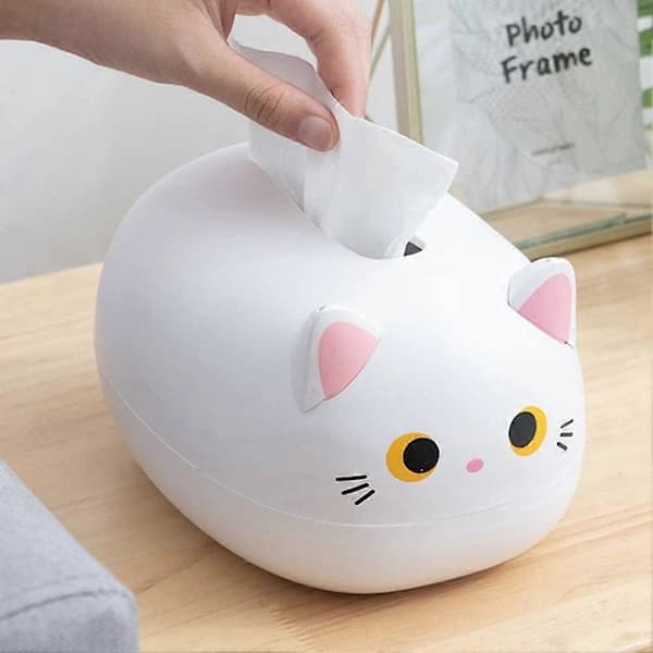 NA/1 st Tissue Box Kitten Multifunctional Brka Table Hygienic Cute Style Decoration