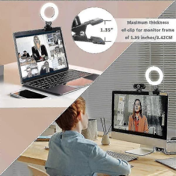 Videoconference Clip On Monitor Light, Suitable Compatible with Remote Work Distance Learning