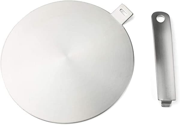 Stainless Steel Heat Diffuser, Induction Adapter Plate with Detachable Handle for Coffee, Milk, and Cookware