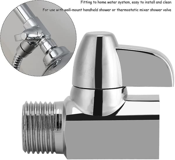 Duschavledare, Universal Krom Mässing 3-vägs Avledaradapter G1/2 \" T-formad Ventiladapter för Duscharmmontering