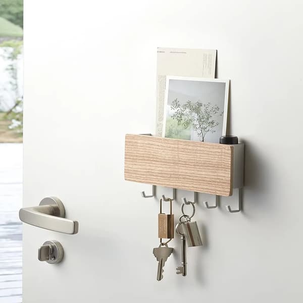 Key Board with 5 Hooks, Key Holder with Shelf, Key Shelf Key Board Key Strip Key Organizer #1
