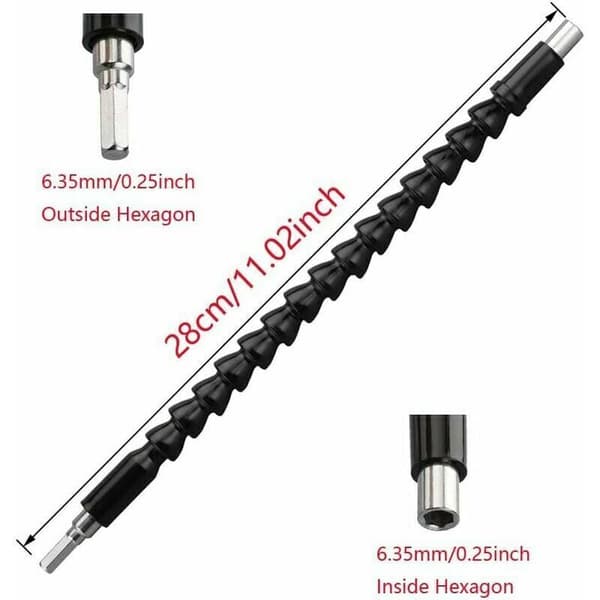 Drill Attachment Right Angle Drill and Flexible Angle Extension Kit, 105 Degree Right Angle Screwdriver 1/4 Hex Shank for Drilling