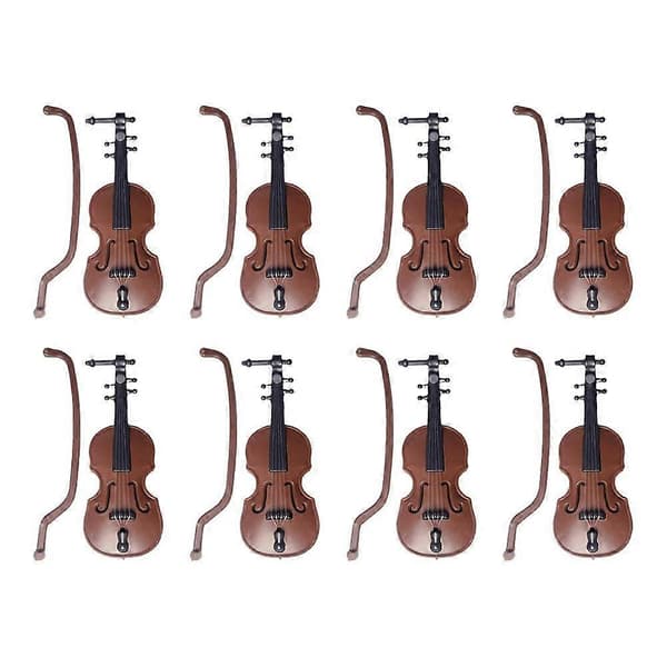 8 Set Miniature Violin Toy, Violin Decorations Creative Violin Ornaments