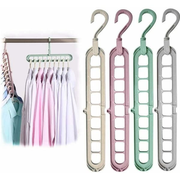 Magic Hangers 12 Pcs Premium Quality Foldable Space Saving Multifunctional for Clothes