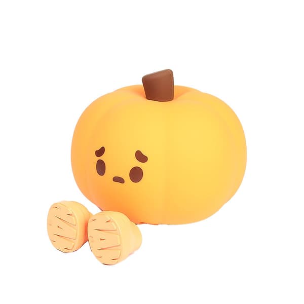 Pumpkin Night Light - Cute Pumpkin Lamp, Dimmable Silicone Night Light for Kids, Rechargeable Bedside Lamp with Press Function, Fun Office