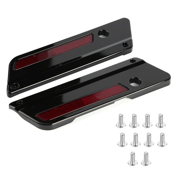 Motorcycle Saddlebag Latch Cover Reflectors - 2pcs Black