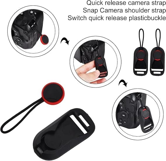 4-piece quick release for camera strap, quick release buckle for camera neck strap, quick release for camera strap, universal connection adapter