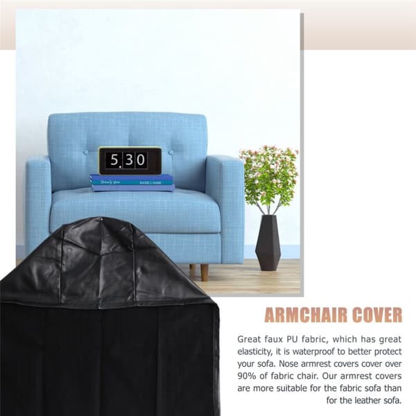 Armchair Armrest Covers, 2 Pieces Ultra-Thick and Soft PU Leather Armrest Covers for Armchairs Sofas Chairs A
