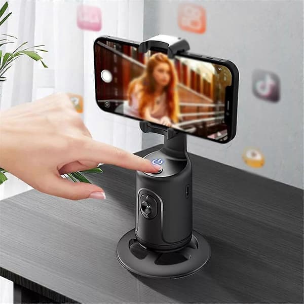 Automatic Tracking Stand, Automatic Face Tracking Stand 360 Degree Rotation Phone Holder White White