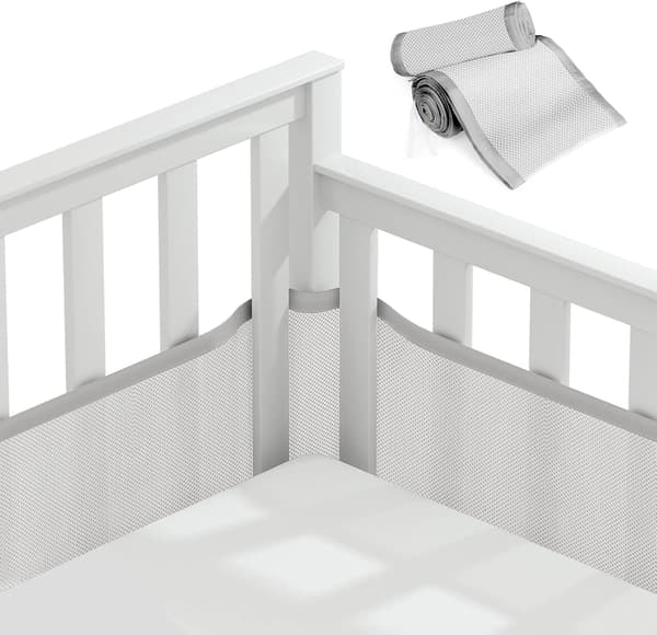Baby Cabin Bumper, Cot Bumper, 3D Mesh Lining, Safe for Cot Air Circulation