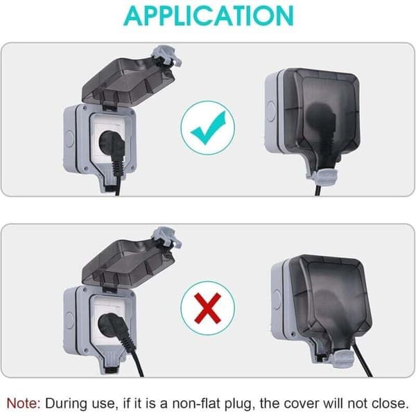 IP66 Waterproof Socket, Wall Mounted Waterproof Socket for Outdoor Use, Dustproof Wall Socket Box for Indoor and Outdoor Use (With Switch, B)