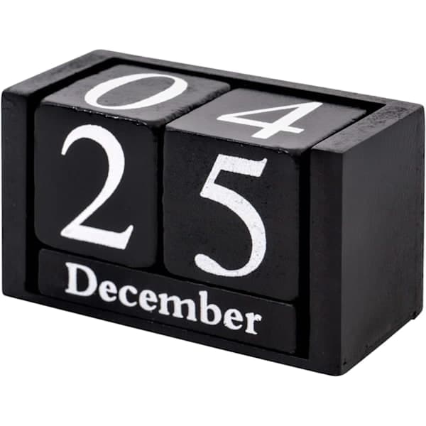 Evighetskalender i tre for maneds- og datovisning