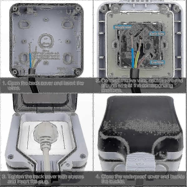 Weatherproof Outdoor Socket, IP66 Rated External Power Outlet for Garden and Yard Use