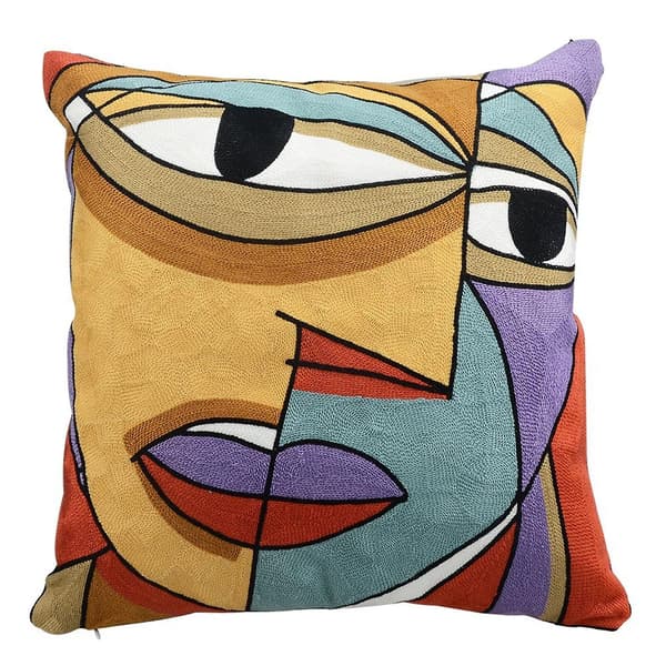 Sett med 4 Picasso Putetrekk 45x45 cm Bomull Lin Broderte Putetrekk Sofadekorasjon
