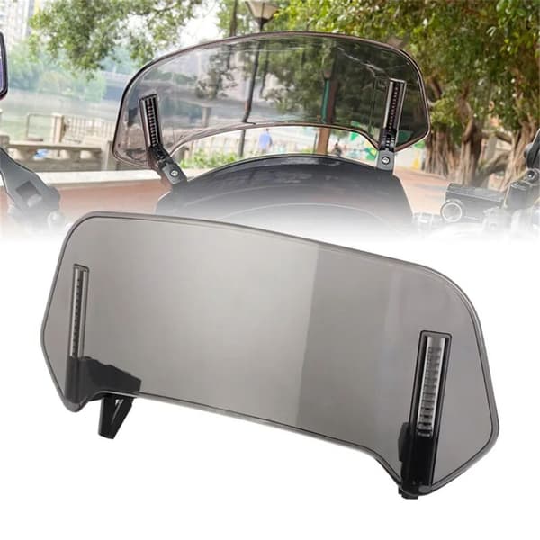 Adjustable Windshield Extension Spoiler Deflector for 28X12Cm - Transparent