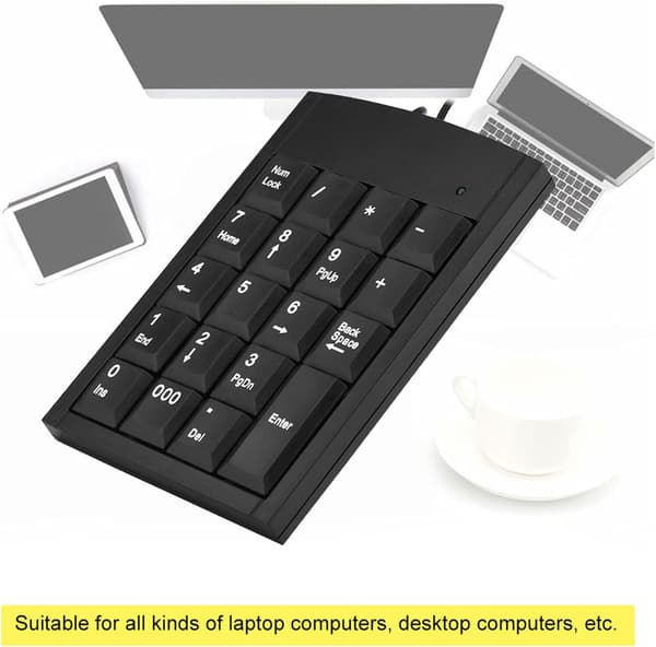 USB numerisk tastatur, bærbart mini-nummerplade numerisk tastatur til bærbar computer, pc-computer