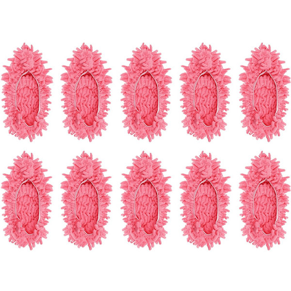 Slippers Sko Dæksler Støv Duster Slippers Rengøring Gulv Hjem Vaskbar (Pink 10)