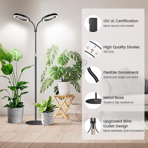 80 LED Full Spectrum Grow Light with Timer & 5 Dimming Modes [JSR] Style 1 Style 1