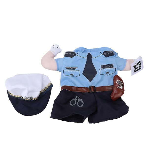 Sød politiuniform til katte og hunde (M), polyester Halloween-tøj