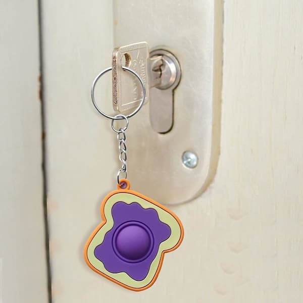 Topsheper 8-pak Figet Nøglering, Sensoriske Snacks Pop It Fidget Nøglering Spinner, Børnefestpose Strømpe Fyld Nøgleringe til Cr