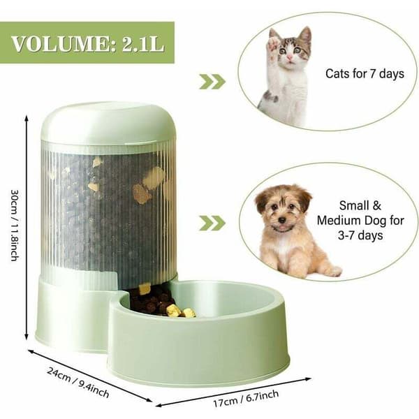 Automatisk foderdispenser til kat og hund, foderdispenser til små og store hunde, katte