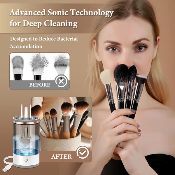 Elektrisk makeupbørsterenser - Effektiv elektrisk makeupbørsterensemaskine