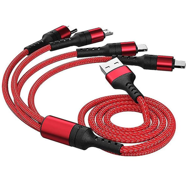 Multiladekabel, USB-ladekabel Lader Type C Telefonlader - Snngv (Rød)