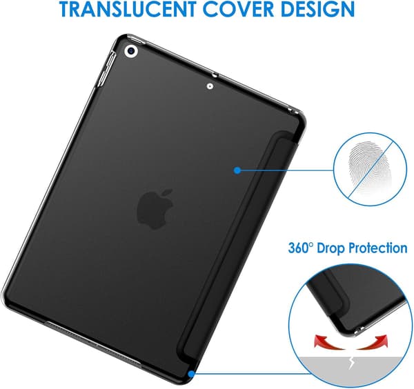 Etui til iPad 10,2 tommer (2021/2020/2019 model, 9./8./7. generation), Auto Wake/Sleep Cover (Sort)