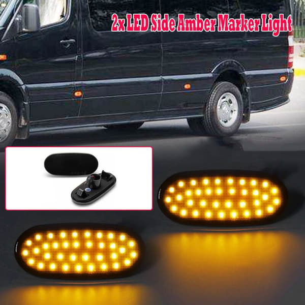 2 stk dynamiske LED-sidemarkeringslys blinklys for Sprinter W906 06-13