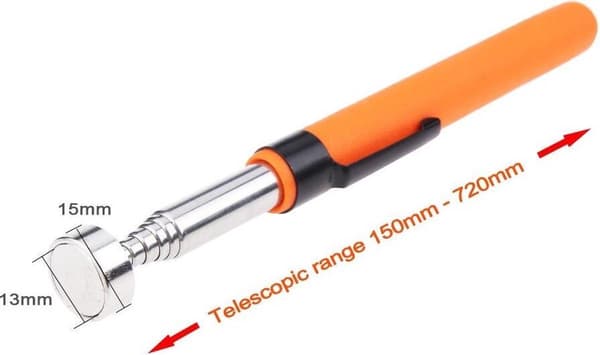 Telescopic Magnetic Pen - Adjustable - Extendable - Long Reach - Orange