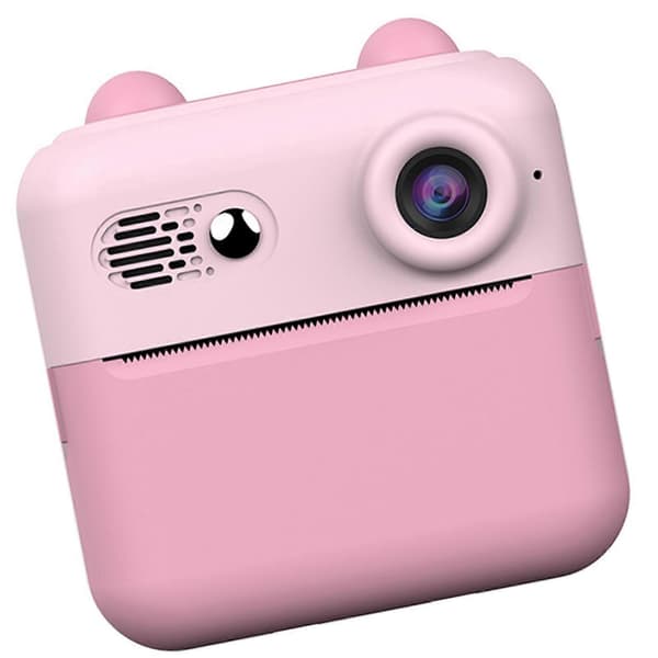 Digital Camera for Kids with Paper Printer, Rechargeable Battery and Creative Effects, Pink Pink