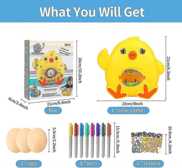 Easter Egg Machine, Easter Egg Decorating Kit, DIY Easter Egg Decorating Machine with Spinner, Egg Painting and Dyeing Machine Toy with [db]