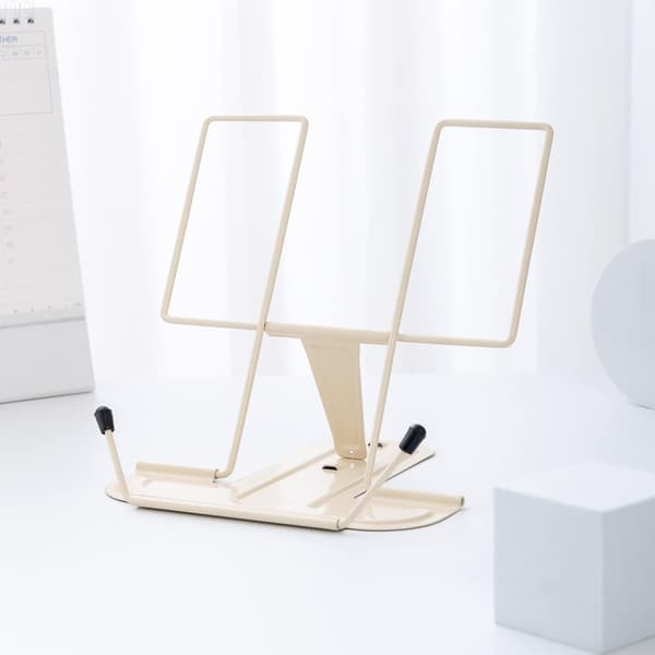 Bokstativ for lesing, bokholder kokebokstativ (beige)